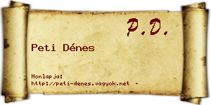 Peti Dénes névjegykártya